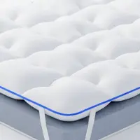 Casabel Matrasoplegger 140 x 200 cm van ademende microvezel met blauwe bies
