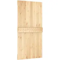 vidaXL Schuifdeur Naturel en Zwart 100 x 210 cm Massief Pine Hout