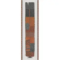 Ekelund Linneväveri Netpatroon tafelloper 35x120 cm Bruin