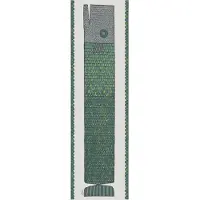 Ekelund Linneväveri Visgraat tafelloper 35x120 cm Blauwgroen