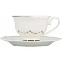 Salt & pepper Kop en Schotel Odette White / Black 190 ml (Set van 2)