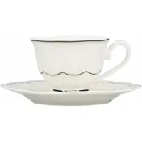 Salt & pepper Espressokop en Schotel Odette Black / White 80 ml (Set van 2)