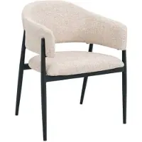 Giga Meubel Eetkamerstoel Dénia - Beige/Zwart Stof - Set van 2