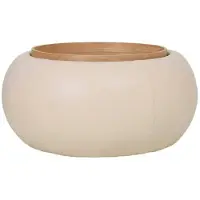 Giga Meubel Salontafel Draby - Rond Beige/Naturel - Incl. Opbergruimte - 73cm