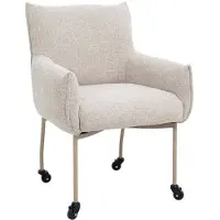 Giga Meubel Eetkamerstoel Arboga - Taupe/Beige - Incl. Wielen - Set van 2