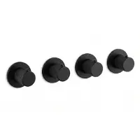 Ivy Aia Nexus Afbouwdeel Inbouwthermostaat Met 3 Stopkranen Symmetry - Mat Zwart PED - Kranen, Badkranen, Inbouw Badkranen - 8718835403195