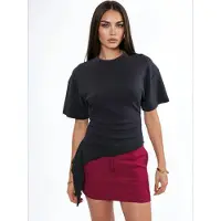 Busem Oversized Crew Neck Drape Blouse