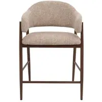 Giga Meubel Barstoel Dénia - Taupe/Walnoot - Zithoogte 65cm (set van 2)