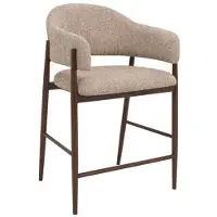 Giga Meubel Barkruk Dénia - Taupe/Walnoot - Zithoogte 75cm (set van 2)