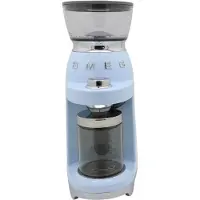 Smeg CGF03PBEU Elektrische Koffiemolen - Koffiebonenmaler - 30 Maalstanden - RVS Kegelmaalwerk - Voor Espresso, Filterkoffie & French Press - 240g Bonenreservoir - '50s Style - Pastelblauw