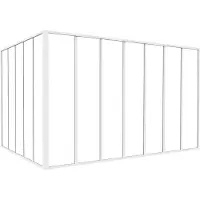 Vente-unique Glazen hoekbinnenraam met industriële stijl in gepoedercoat aluminium - L210 x L150 x H130 - Wit - BAYVIEW
