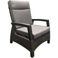 Qopps Fauteuil Darwin - Verstelbaar - Wicker - Antraciet -