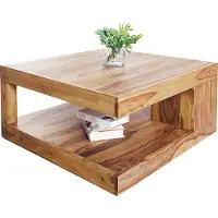 Invicta Massief kostbare houten salontafel GIANT 80cm Sheesham Stone Finish - 36333