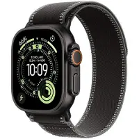 Apple Watch Ultra 3, 2025, 5G, zwarte titanium kast met Trail Loop band, maat S/M