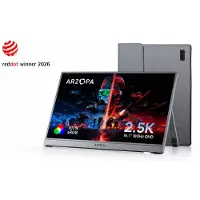 Arzopa Z3FC - Ultradun 2.5K Draagbare Monitor 16 inch – 180hz Gaming - Reisbundel met Beschermhoes – USB-C & Mini HDMI – Ingebouwde Kickstand – Voor Laptop, Mac & Smartphone & Switch