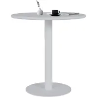 CLP Jarla Ronde Bistrotafel 70 cm - Moderne Keukentafel - MDF Tafelblad - Metalen Onderstel - Voor 2-4 Personen - wit