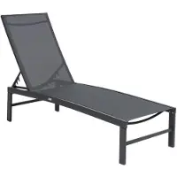 Garden Point Set van twee antraciet tuinligstoelen Orba