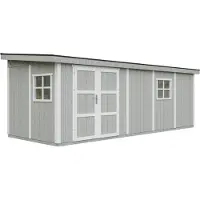 Timbela M941-TUNDRA GREY - LP SmartSide Tuinhuis op houtbasis - 14,3 m² - 648x248xH231 cm - met vloer en verf