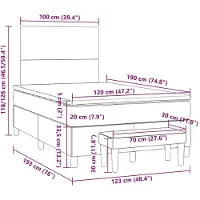 vidaXL Boxspring met matras kunstleer wit 120x190 cm