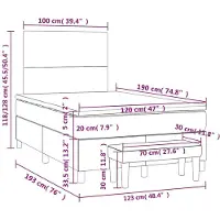 DKD Home Decor Boxspring met matras stof blauw 120x190 cm