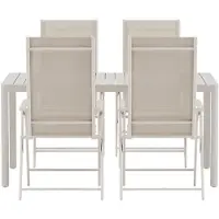Svea - Valarie rechthoekige tuintafel - beige + 4x Crystal tuinstoelen - beige
