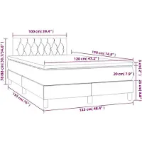 vidaXL Boxspring met matras fluweel donkerblauw 120x190 cm