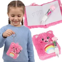 Sarcia.eu Care Bears Bont sleutelhanger, MINI-notitieboekje met blanco pagina’s en een pen, hanger – 2in1 notitieboekje