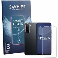 Savvies 3 Stuks Screenprotector - geschikt voor Xiaomi Redmi A7 Pro (Voor+Camera) - beschermfolie glas transparant
