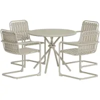 Svea - Kristin ronde tuintafel + 4 tuinstoelen - beige/beige