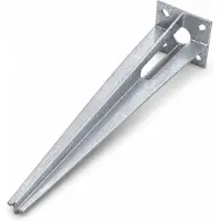 TRUTZHOLM - Inslaggrondhuls Ø 34 mm - 50 cm Lang - Verzinkt - Hekwerkpaal Grondhuls - Paalhouder - Plaat 100x100 mm