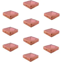 Baumarktplus TRUTZHOLM - Paalkap Koper - 101 mm - Piramide - Afdekkap voor Palen 10x10 cm - Houtbescherming - 10 Stuks Set