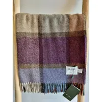Bronte by moon Wollen Plaid - WINDOWPANE Damson (Merino) 140x185cm - Bronte x Plaids.shop
