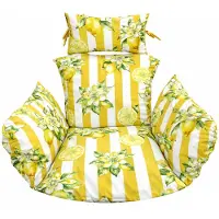 Blomster - Kussen voor hangende coconstoel - Waterafstotend - Afneembare hoes - Citroenpatroon