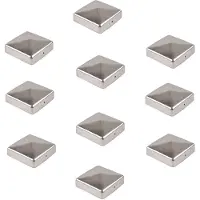 Baumarktplus TRUTZHOLM - Paalkap Roestvrij Staal - 71 mm - Piramide - Afdekkap voor Palen 7x7 cm - RVS Bescherming - 10 Stuks Set