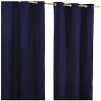 Homescapes gordijnen effen marineblauw set van 2 137 x 117 cm