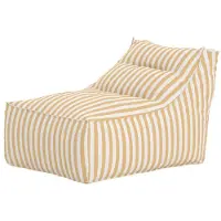 Svea - Sammy ligbed stof - 118x94x83 cm - wit/geel gestreept
