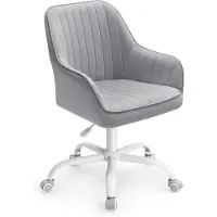 Songmics - Bureaustoel - Relaxfauteuil - Draaibaar - Fluwelen - Verstelbaar - Voor Werkkamer Bar