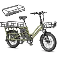 Fafrees FF20 CUV Groene Familie Longtail E-Cargo Bike – Dual-Accu 140km Bereik, 200kg Laadvermogen, Hydraulische Remmen – Modulair