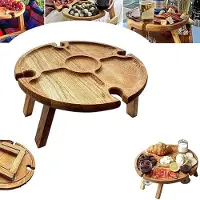 VHV - Campingtafel - Opvouwbare wijntafel - Picknicktafel draagbaar - Kleine buitentafel - Voor camping strand en tuin