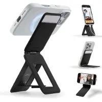 MOFT Tripod Wallet - Kaarthouder & Uitklapbare Standaard 20CM - Compatibel met MagSafe - MOVAS Vegan Leer - Magnetische Portemonnee 2 Pasjes - Zwart