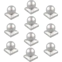 Baumarktplus TRUTZHOLM - Paalkap Gegalvaniseerd - 71 mm - Kogel - Afdekkap voor Palen 7x7 cm - Hekwerk Bescherming - 10 Stuks Set