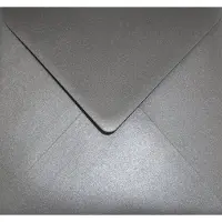 Netuno Metallic (parelmoer) grijze enveloppen K153 - 153 x 153 mm - 25 stuks - NK natgelijmde - 120 gram - Aster Metallic -