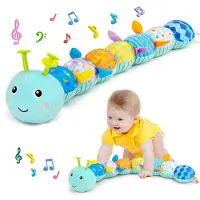 COOAU Babyspeelgoed 3 6 maanden Rups Muziekspeelgoed, Montessori Sensorisch Speelgoed - Baby Cadeau Jongens met Liniaal - Grijpring - Rammelaar - Babyspeelgoed Nieuwborenen Cadeau - Tummy Time Babyspeelgoed