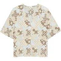 s.Oliver Blouse beige / blauw / lichtbruin / wit
