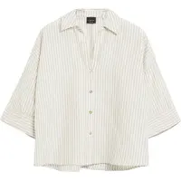 s.Oliver regular fit blouse met lange mouwen van mix van katoen en linnen