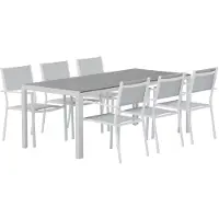 Svea - Reginald rechthoekige tuintafel - grijs + 6x Jami tuinstoelen - grijs