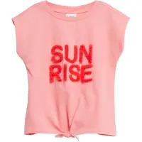 s.Oliver T-shirt roze Meisjes Katoen Ronde hals Tekst - maat 128/134 - pailletten