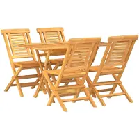 vidaXL 5-delige Tuinset massief teakhout
