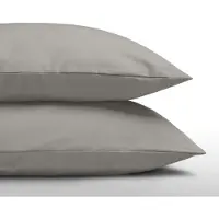 Zelesta Everyday Uni Kussensloop Set van 2 - Zachtgrijs 80x80cm