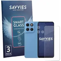 Savvies 3 Stuks Screenprotector - geschikt voor Motorola Moto G17 Power (Voor+Camera) - beschermfolie glas transparant